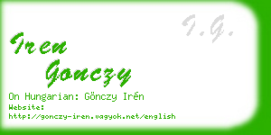iren gonczy business card