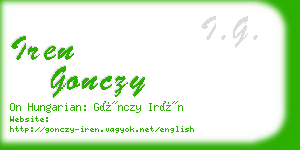 iren gonczy business card